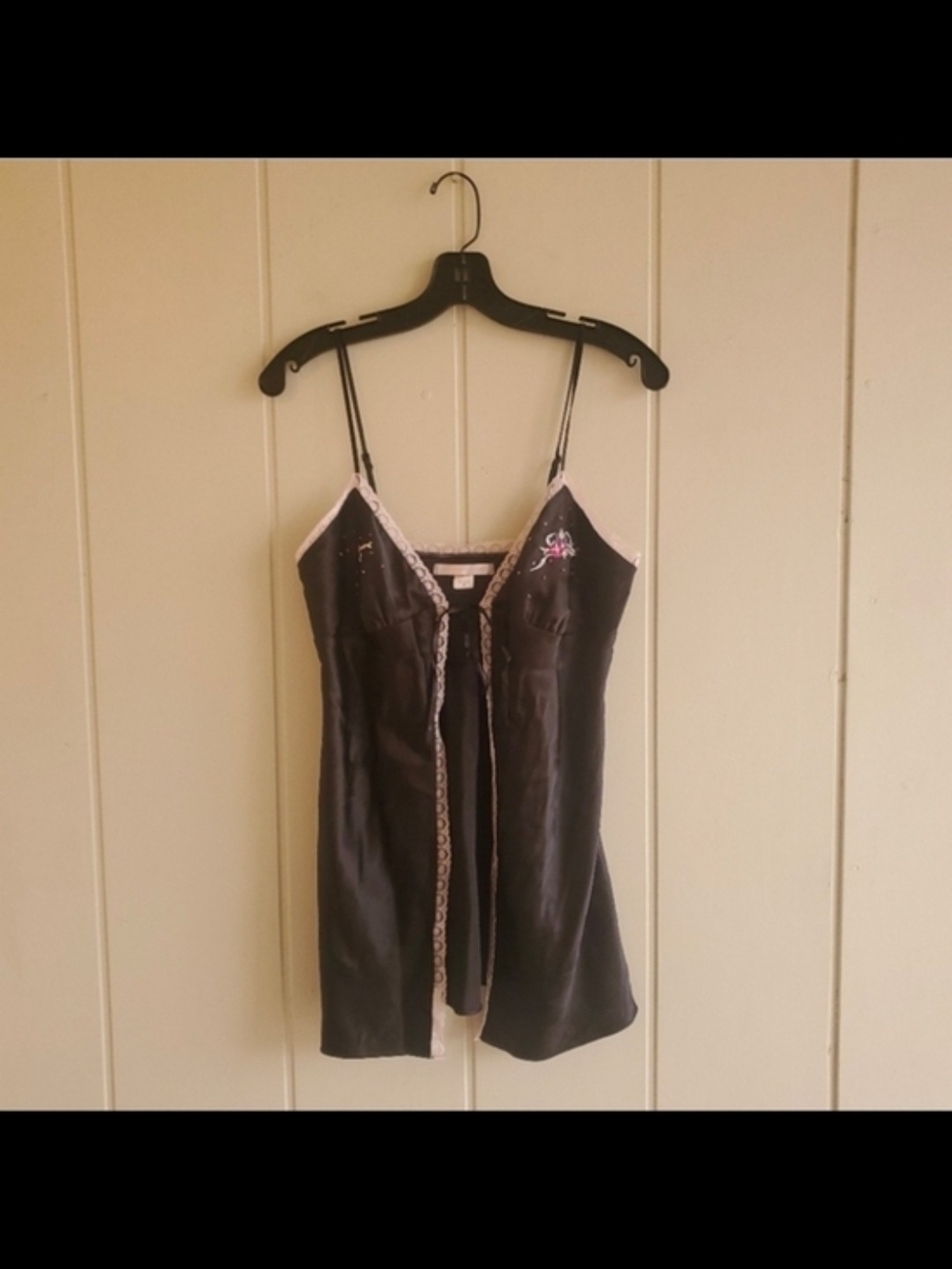 Victoria’s Secret Very Sexy Babydoll Lingerie Black Open Front Negligee Small